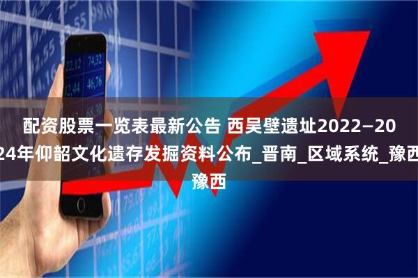 配资股票一览表最新公告 西吴壁遗址2022—2024年仰韶文化遗存发掘资料公布_晋南_区域系统_豫西